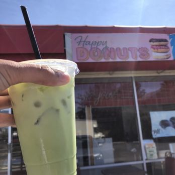 Happy Donuts - Iced green Thai tea taste so delicious like jasmine mmmmmm - Donuts Near Me - Oakland, California