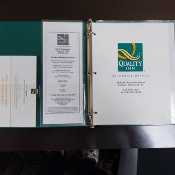 Quality Inn - Handy folder with instructions and directions. - Hotels Near Me - Pontiac, Illinois Quality Inn - Handy folder with instructions and directions. - Hotels Near Me - Pontiac, Illinois
