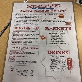 Sissy's Dive - Menu 1 - Ice Cream & Frozen Yogurt Near Me - Lamesa, Texas