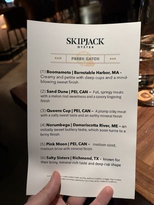 Menu photo 8 Skipjack Oyster Austin, TX