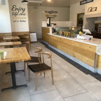 Teaspoon - Service counter at right, seating at left. View from door. - Bubble Tea Near Me - Livermore, California