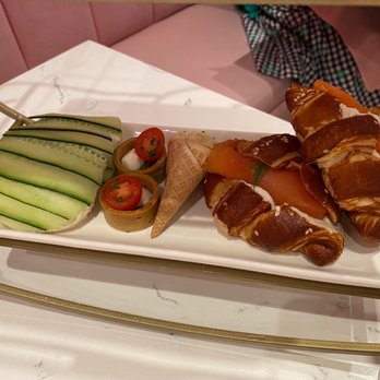 Hello Kitty Cafe - Savory section of tea tray. Equally as delicious as they are cute - Desserts Near Me - Las Vegas, Nevada