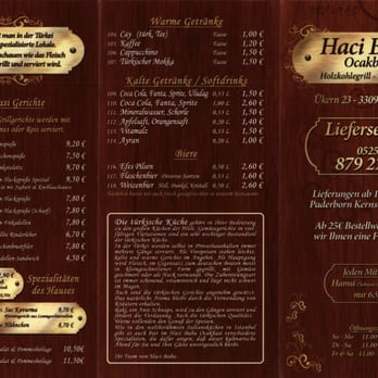 Haci Baba Ocakbaşı - Speisekarte - Turkish Near Me - Paderborn, NW Haci Baba Ocakbaşı - Speisekarte - Turkish Near Me - Paderborn, NW