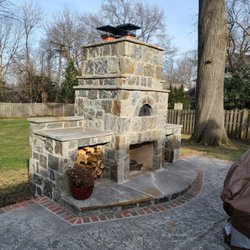 York Stone - Outdoor fireplace.