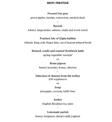 Menu photo 7 Restaurant Gordon Ramsay London, XGL