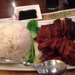 Rice with roast duck and pork