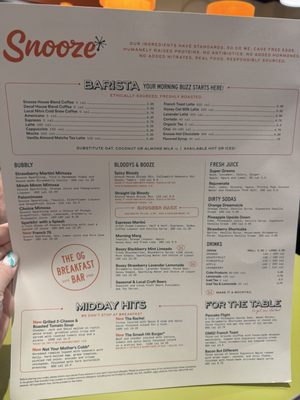 Menu photo 1 Snooze, an A.M. Eatery Cedar Park, TX Menu photo 1 Snooze, an A.M. Eatery Cedar Park, TX