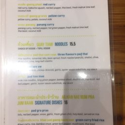 Vegan menu