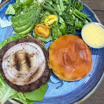 Eureka! - Green salad with  burger was delish - American Near Me - Fresno, California