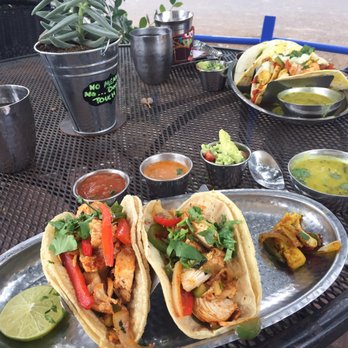 Nasha - Chicken tacos with side of guacamole and comes with lentil soup. Mahi mahi tacos in back. - Indian Near Me - Austin, Texas Nasha - Chicken tacos with side of guacamole and comes with lentil soup. Mahi mahi tacos in back. - Indian Near Me - Austin, Texas