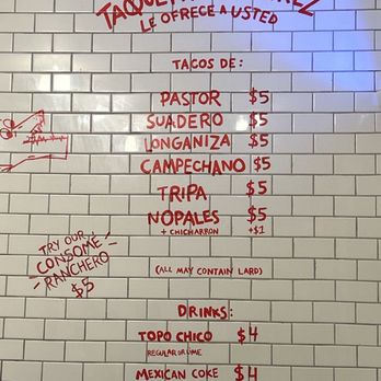 Taqueria Ramirez - Full menu - Mexican Near Me - Brooklyn, New York