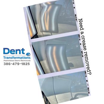 Dent Transformations - Before and after crease removal. - Mobile Dent Repair Near Me