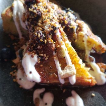 Root Down - Zucchini Bread French Toast. - New American Near Me - Denver, Colorado Root Down - Zucchini Bread French Toast. - New American Near Me - Denver, Colorado
