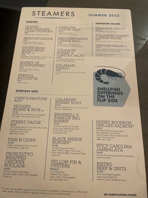 Menu photo 3 Steamers Southern Shores, NC