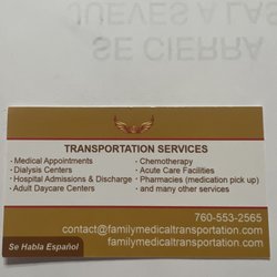 Family Medical Transportation - Services, and company's information