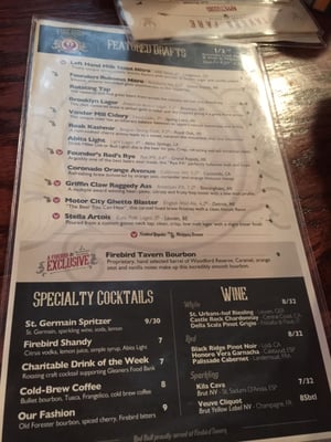 Menu photo 7 Firebird Tavern Detroit, MI