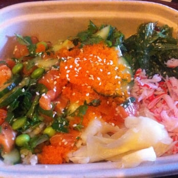 Poké Bar - Small Poke Bowl (w/Double Salmon, $9.50) - Seafood Near Me - Mountain View, California Poké Bar - Small Poke Bowl (w/Double Salmon, $9.50) - Seafood Near Me - Mountain View, California
