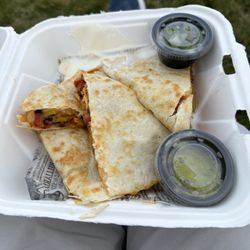 Chicken and chorizo quesadilla