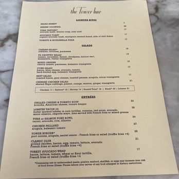 Tower Bar - Menu - New American Near Me - Los Angeles, California Tower Bar - Menu - New American Near Me - Los Angeles, California