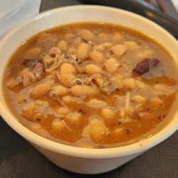 Smokey Jake's BBQ - BBQ beans with shreds of smoked brisket in the mix.
