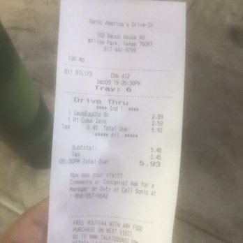 Sonic Drive-In - Fast Food Near Me - Willow Park, Texas