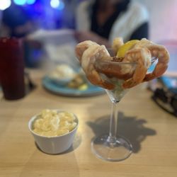 Austons on 98 - Shrimp cocktail and a side of macaroni