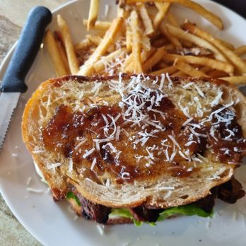 CLOVE N' HONEY - Steak sandwich with a chutney/jam topping was very yum - Cafes Near Me - Stones Corner, QLD