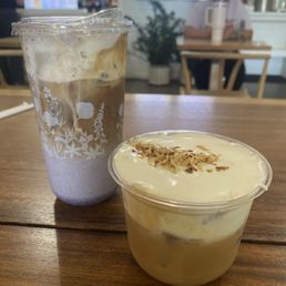 Blueberry latter (left) and Cloud 9 topped with toasted coconut. So delicious! Blueberry latter (left) and Cloud 9 topped with toasted coconut. So delicious!