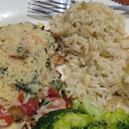 Parmesan chicken with broccoli and orzo rice Parmesan chicken with broccoli and orzo rice
