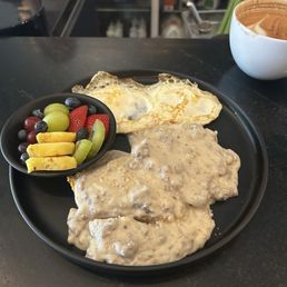 Biscuits and gravy wonderful fruit side