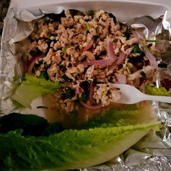 Salatip Thai Cuisine - Larb chicken, my favorite. They should serve with lemon too - Thai Near Me - Lancaster, California Salatip Thai Cuisine - Larb chicken, my favorite. They should serve with lemon too - Thai Near Me - Lancaster, California