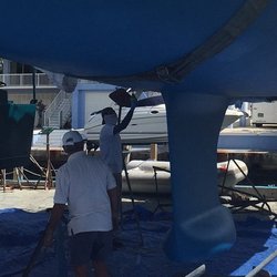Key Largo Harbor Marina - Bottom painted at Key Largo Harbor Marina.