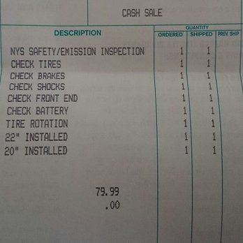 Mavis Discount Tire - Went in for NYS inspection. They added $40 to the bill for wiper blades. - Auto Repair Near Me - Farmingdale, New York Mavis Discount Tire - Went in for NYS inspection. They added $40 to the bill for wiper blades. - Auto Repair Near Me - Farmingdale, New York