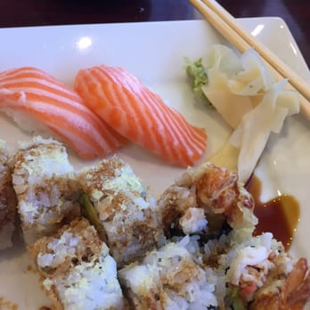 Roll & Grill - Crunch roll and salmon sushi - Japanese Near Me - Fullerton, California