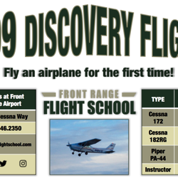 Front Range Flight School - $99 Discovery Flight! Make your dreams and goals a reality!