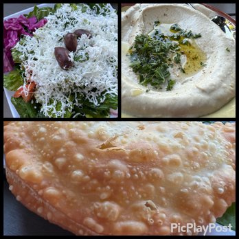 The Diplomat Junior - Greek salad soooo good, Borges, and hummus - Mediterranean Near Me - Glendora, California