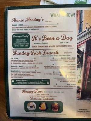 Menu photo 1 Chieftans Restaurant & Bar Cobleskill, NY