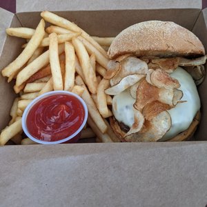 Photo of Connecticut Yankee - San Francisco, CA, United States. CY Burger and side of fries. So amazing!