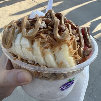 Rawbert’s Acai - Coconut bowl with fruit, granola, toasted coconut and peanut butter - Acai Bowls Near Me