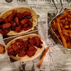 The Alibi Gastropub - Korean BBQ Tacos  and side of fries (extra)