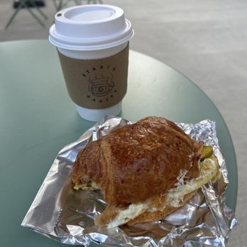 Starch Cafe - BEC with jalapeño cream cheese and salted caramel espresso drink - Cafes Near Me - Watertown, New York