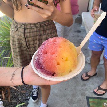 Kula Shave Ice - Rainbow shaved ice...yummy vanilla ice cream in the middle...absolutely delicious - Shaved Ice Near Me - Hilo, Hawaii Kula Shave Ice - Rainbow shaved ice...yummy vanilla ice cream in the middle...absolutely delicious - Shaved Ice Near Me - Hilo, Hawaii