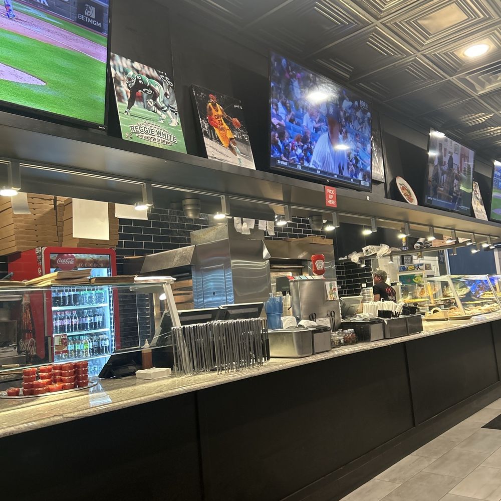 Counter were pizza made Counter were pizza made
