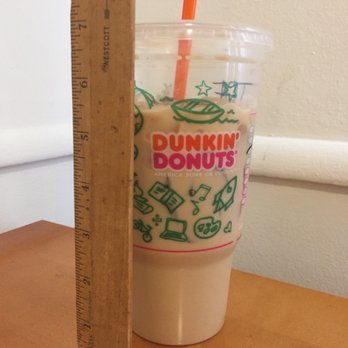 Dunkin' - A 7" cup! This is a large iced latte. It's HUGE! - Donuts Near Me - Pasadena, California