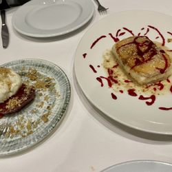 Gümüş Balık Restaurant - Quince dessert and sesame-ice-cream-dessert