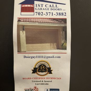 1st Call Garage Doors - Business card - Garage Door Services Near Me - Las Vegas, Nevada 1st Call Garage Doors - Business card - Garage Door Services Near Me - Las Vegas, Nevada