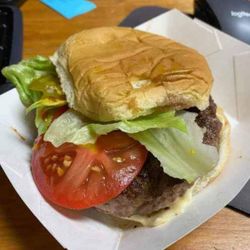 This is our Cajun deluxe burger it is a full 6 and 1/2 oz Black Angus beef seasoned perfectly