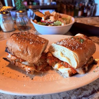The Old North End - Meatball sub with Caesar salad - Pizza Near Me - Castle Rock, Colorado The Old North End - Meatball sub with Caesar salad - Pizza Near Me - Castle Rock, Colorado