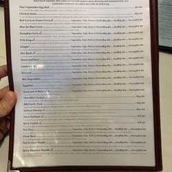 Thai Kitchen Restaurant - Lunch Menu as of 2024.09