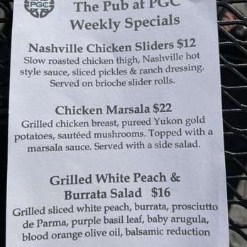 Pub at PGC - Specials menu - Sports Bars Near Me - Portland, Connecticut Pub at PGC - Specials menu - Sports Bars Near Me - Portland, Connecticut